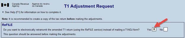 T1-ADJ T1 Adjustment Request